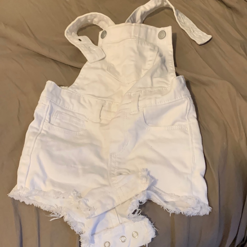 Old navy white denim romper shorts